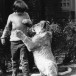 Christian in the garden - like all lions was fascinated by children - 1970